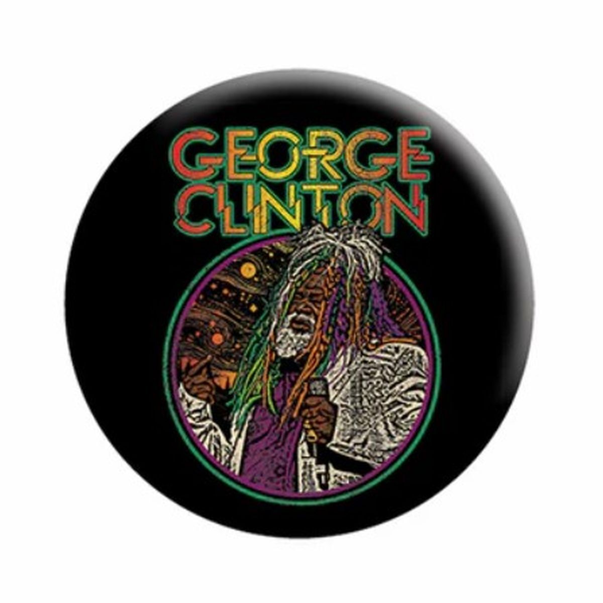 George Clinton Space Graphic Button